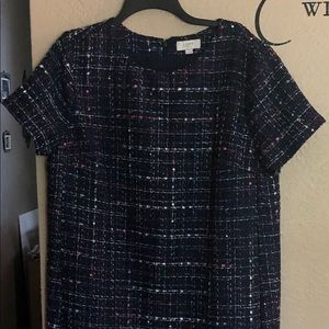 NWOT Loft Outlet lightweight tweed shift dress.